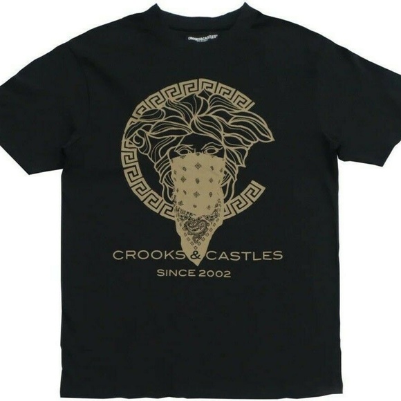 Crooks and Castles | Shirts | Crooks Castles C Chain Gold Medusa Black ...